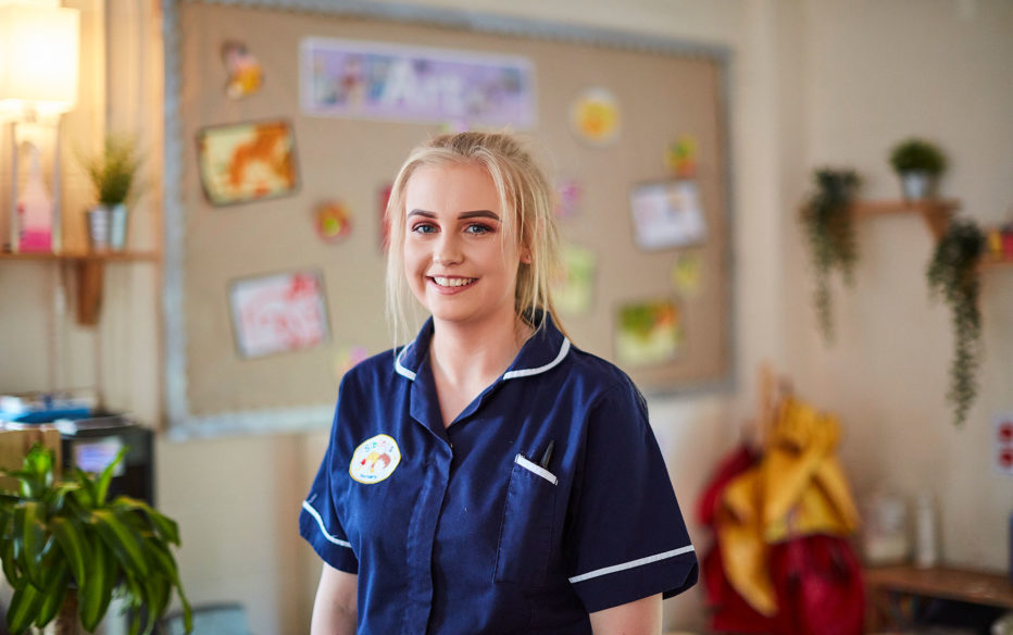A Sunderland College apprentice, working in the early years sector