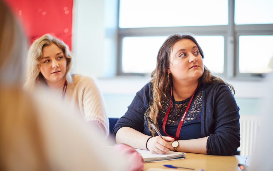 A Sunderland College Teaching student studying at a desk