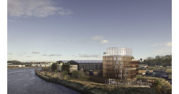 An artists impression of what the new Crown Works Film Studio on the banks of the River Wear in Sunderland will look like.
