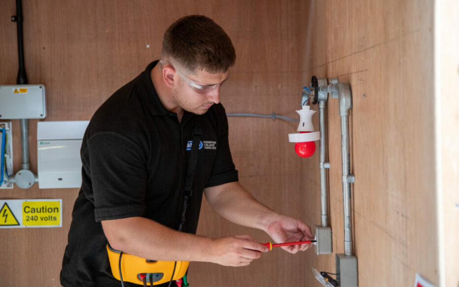 An electrical engineering student at Sunderland College.