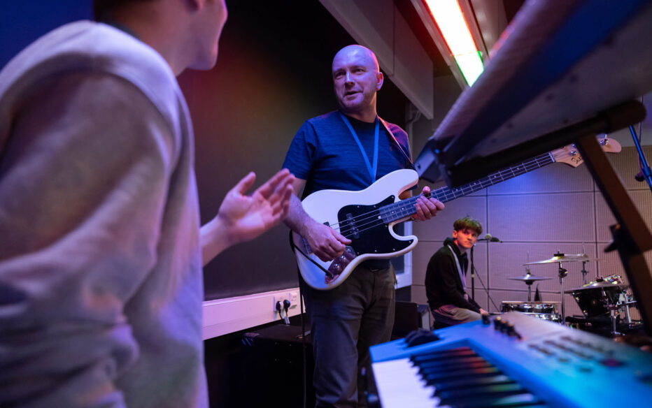 Students creating music at Sunderland College. Our state of the art facilities support the creation of music.