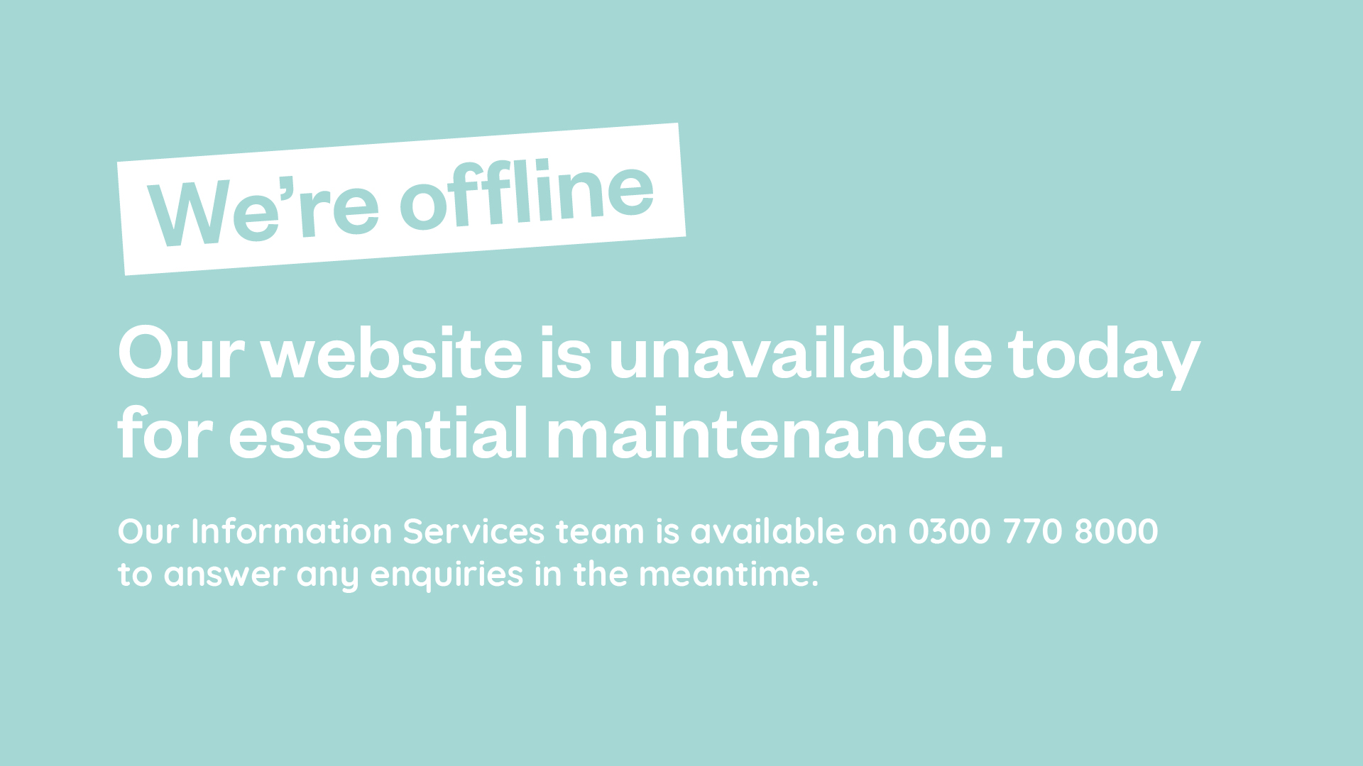 Maintenance Website Banner SC