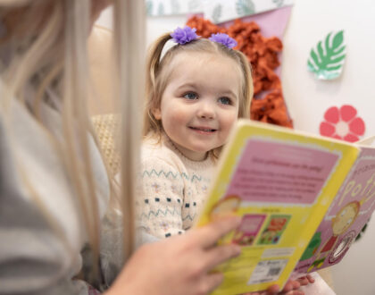 A student at sunderland college, learning about childcare